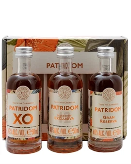 Patridom Miniature Smagekasse med tre 5 cl caribiske rom