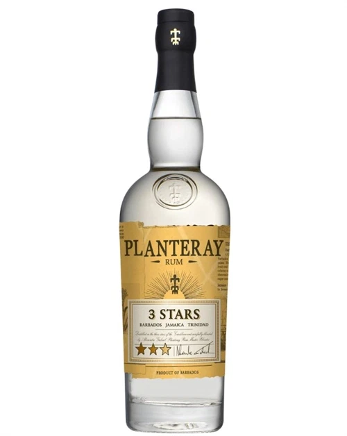 Klar rombutelj med stjerne-etiket, Planteray 3 Stars