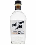 Puffing Billy Steam Vodka flaske med lokomotivmotiv fra Hawick