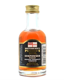 Miniatureflaske Pusser's Gunpowder Proof British Navy rom 5 cl