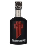Rammstein Tequila Reposado-flaske i sort håndsyet læderetui med metallåg