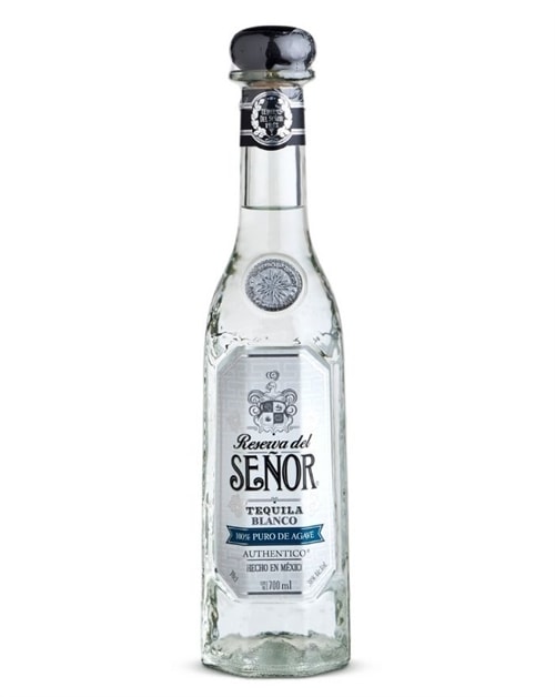 Flaske Reserva del Señor Tequila Blanco med klar væske