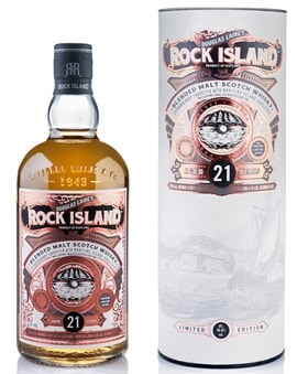Rock Island 21 år whiskyflaske fra Douglas Laing