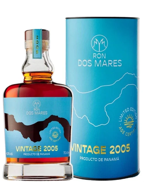 Ron Dos Mares 2005 Vintage Limited Edition 19 aar Panama Rom flaske