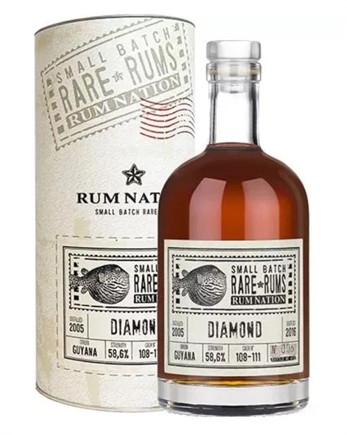 Rum Nation Rare Rums 2005 2016 Small Batch Cask Strength Guyana Diamond Rom flaske