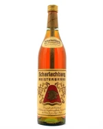 Flaske Scharlachberg Meisterbrand tysk brandy med gylden farve
