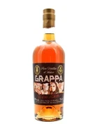 Flaske Silvio Carta Grappa Invecchiata med ravgylden fadlagret grappa fra Sardinien
