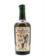 Flaske Silvio Carta Vermouth Servito med lys etiket og korklukning