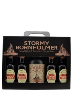 Gaveæske med SevaBlødda Bornholmer Dram og flasker Fentimans Ginger Beer