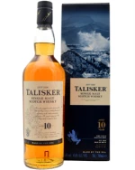 Talisker 10 år Old Version-flaske uden banderole om proppen