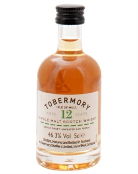 Tobermory Miniature 12 år Isle of Mull Single Malt Scotch Whisky flaske fra Tobermory