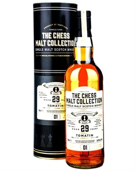 Tomatin 29 år The Chess Malt Collection D1 Single Highland Malt Whisky flaske fra Tomatin