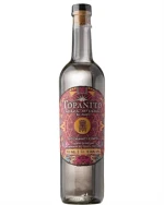 Flaske Topanito Mezcal Espadín Blanco Fadstyrke med klar, farveløs væske