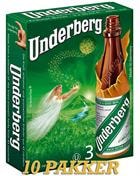 Ti gavesæt med hver tre miniatureflasker Underberg stablet sammen