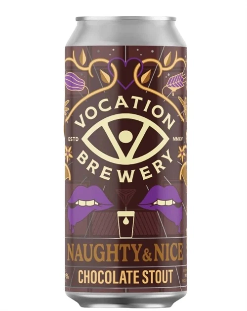 Mørk øldåse med Vocation Naughty and Nice Chocolate Stout