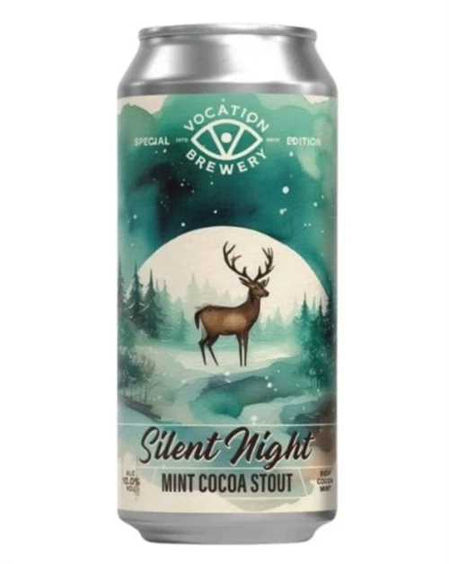 Mørk øldåse med Vocation Silent Night Mint Cocoa Stout