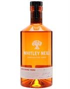 Whitley Neill Blood Orange vodkaflaske med dyb orange etiket og guldskrift