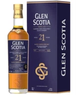 Glen Scotia 21 år flaske med mørk kobberfarvet whisky