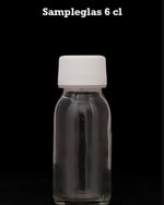 Sampleglas 6 cl med hvidt låg