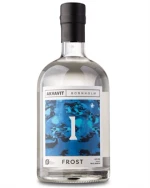 Klar akvavitflaske fra Snaps Bornholm med frostet etiket