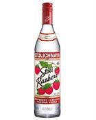 Stolichnaya Raspberry flaske i klart glas med rød hindbæretiket