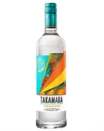 Klar flaske med gul etikette og ananasmotiv, Takamaka Zannanan