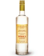 WÓDKA Vodka flaske med retroetiket i rødt og hvidt fra Polen